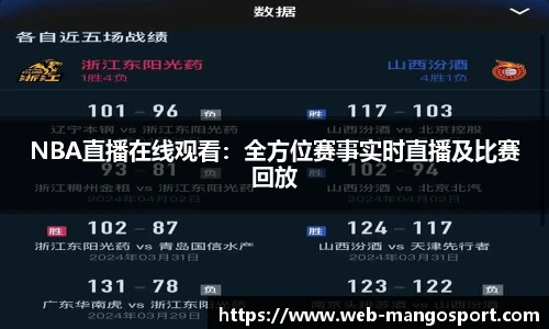 NBA直播在线观看：全方位赛事实时直播及比赛回放